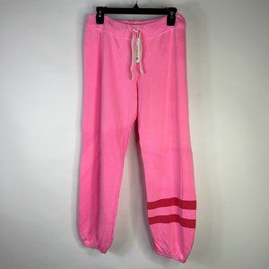 Sundry Womens Sweatpants Joggers Pants Pink Red Drawstring Cotton 2 New